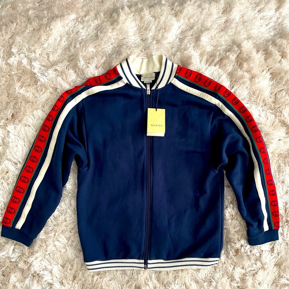 Gucci Blue Sweatshirt with zipper Kids size 10 - Picture 1 of 9